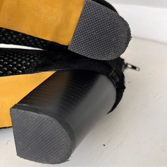 Shiekh black faux suede block heel fashion bootie size 10 - Picture 6 of 9